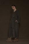 Mutedance 24 Autumn and Winter Collarless Belt Wool Coat MD-MD24FW40-OLIVE GREEN MD24FW39